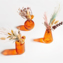 3 vases en verre "ambre" - 9.5 cm
