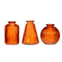 3 vases en verre "ambre" - 9.5 cm