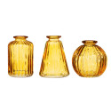 3 vases en verre "jaune" - 9.5 cm