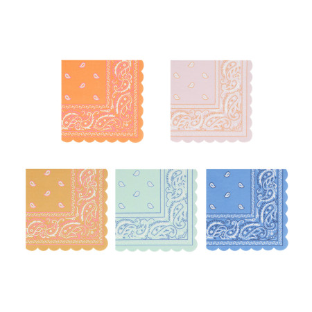 16 serviettes bandana...