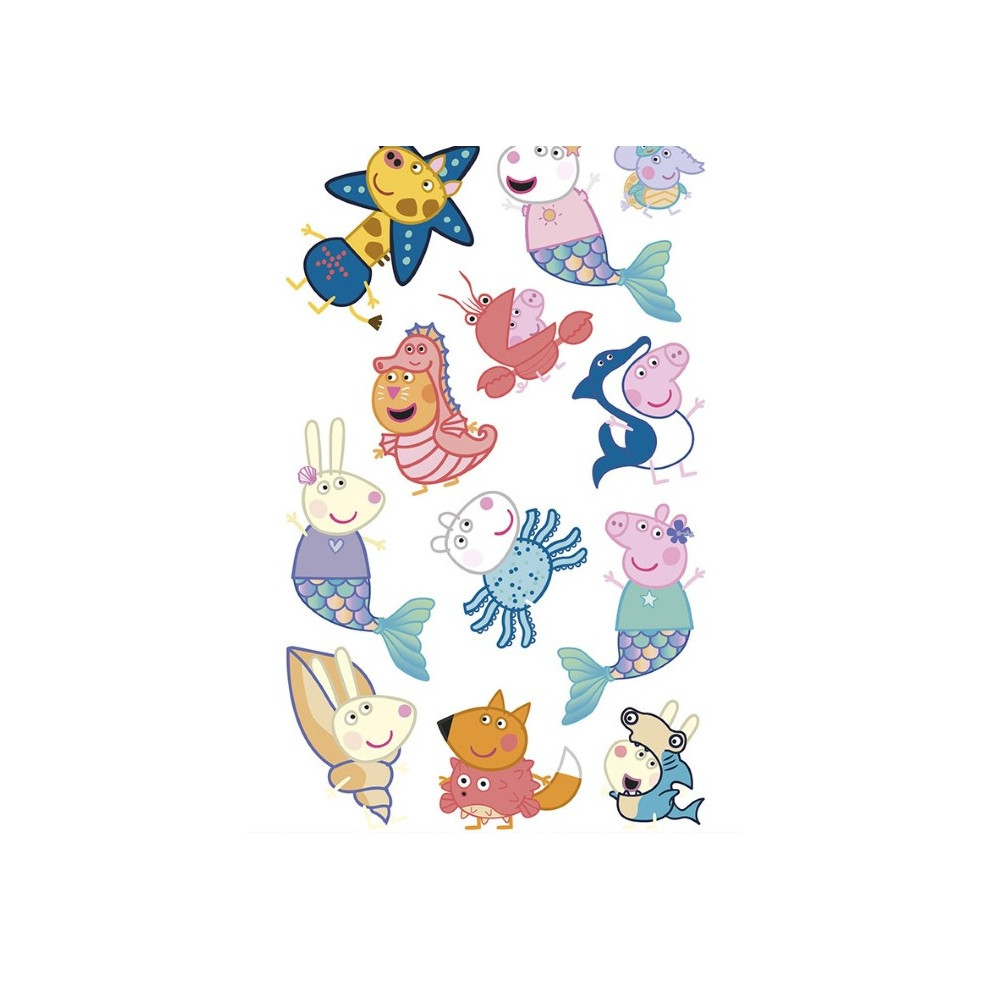 Planche de tatouages temporaires "Peppa Pig" - 12 pièces