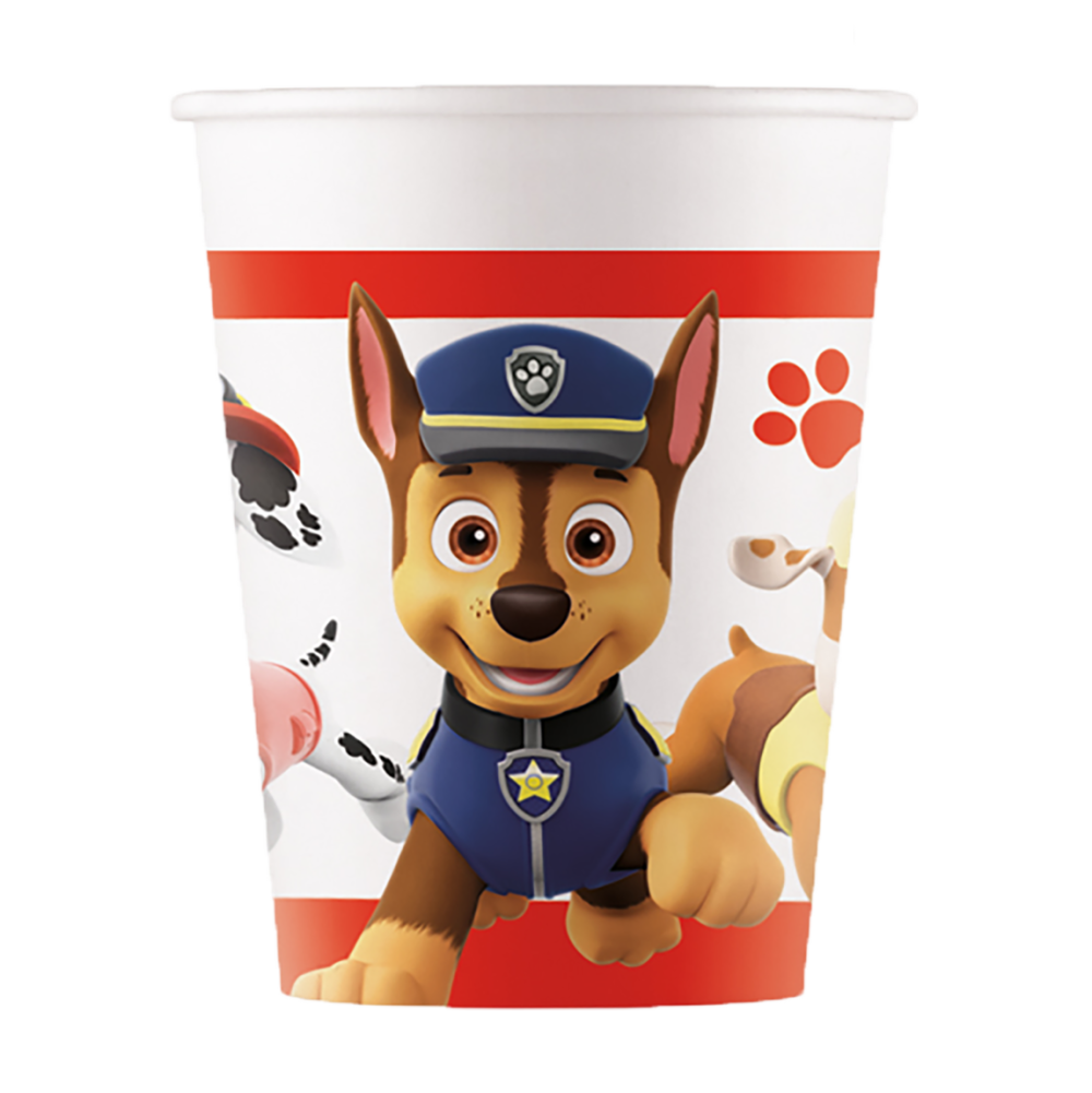 8 gobelets en carton "Pat Patrouille" - 200 mL