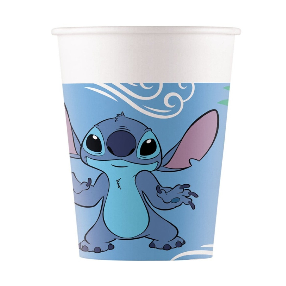 8 gobelets en carton "Stitch" - 200 mL