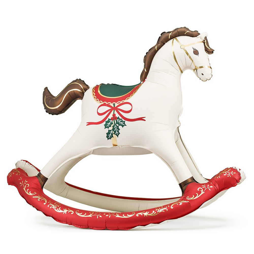Ballon mylar - cheval à bascule de Noël