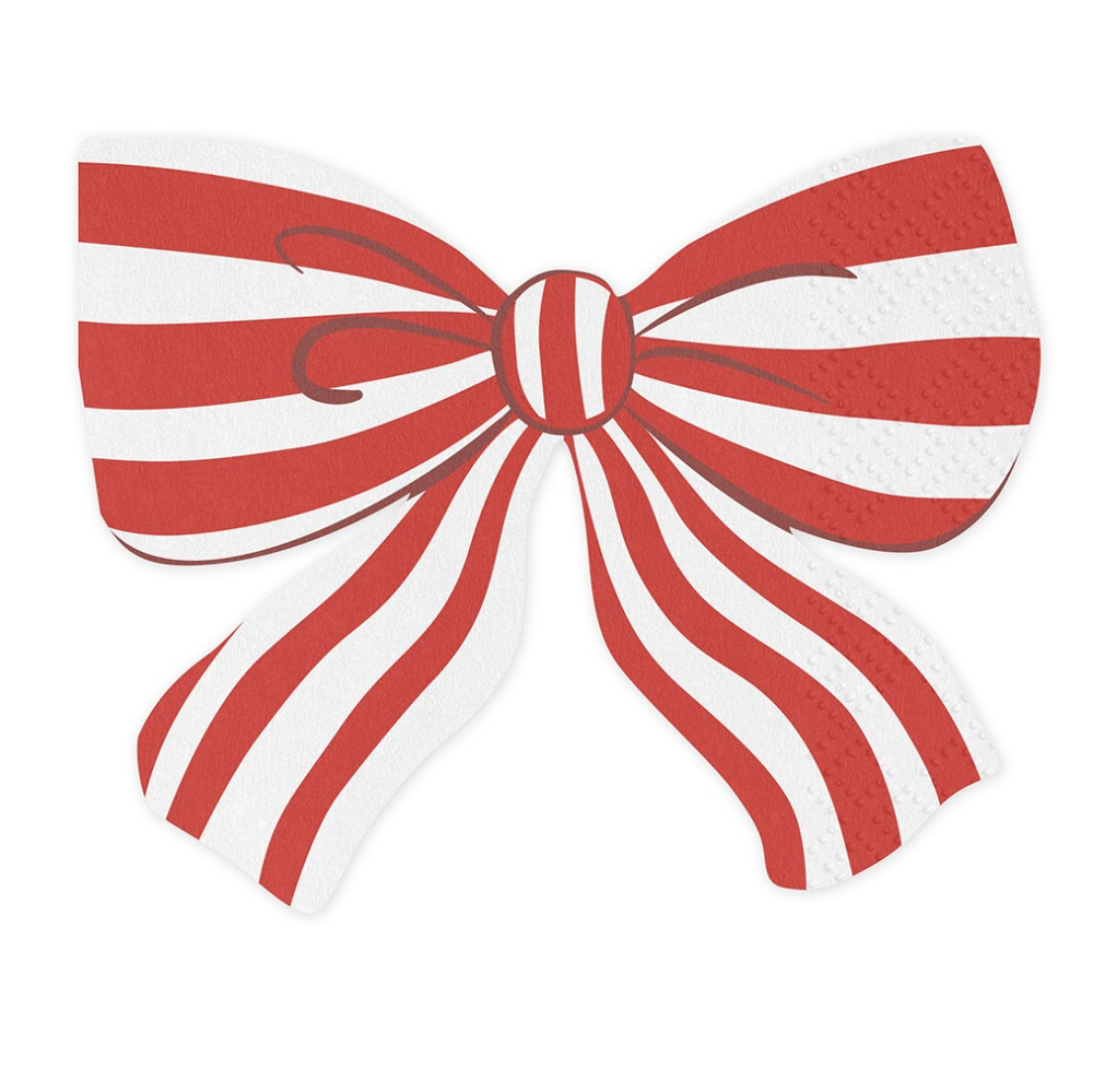 12 Serviettes Nœud Rayé