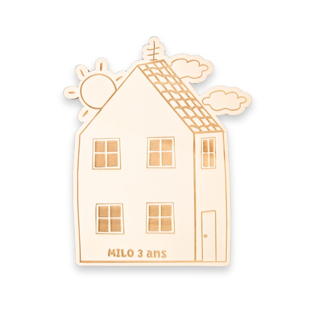 Panneau en bois personnalisée "Maison Peppa Pig" - 20 cm