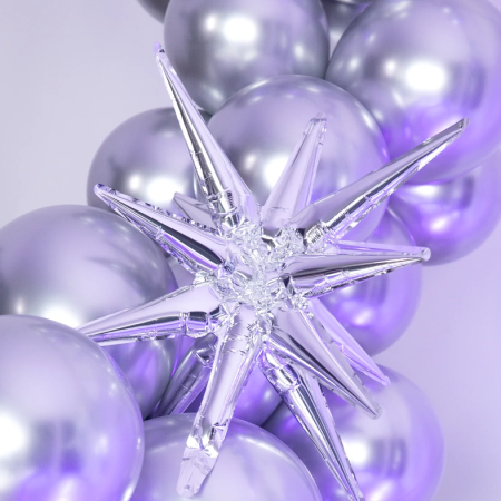 Ballon étoile argent 3D -...