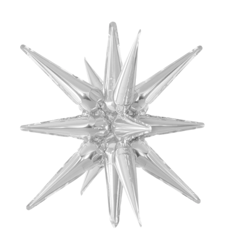 Ballon étoile argent 3D -...