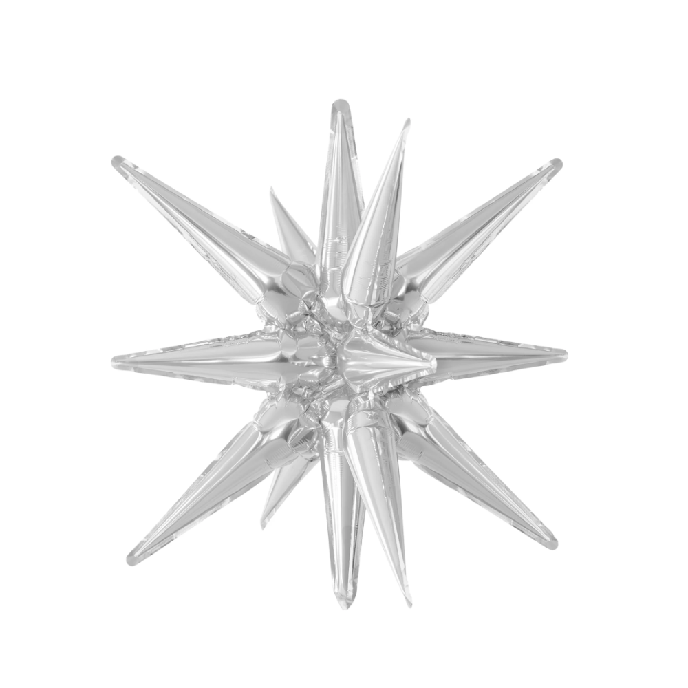 Ballon étoile argent 3D - 40 cm