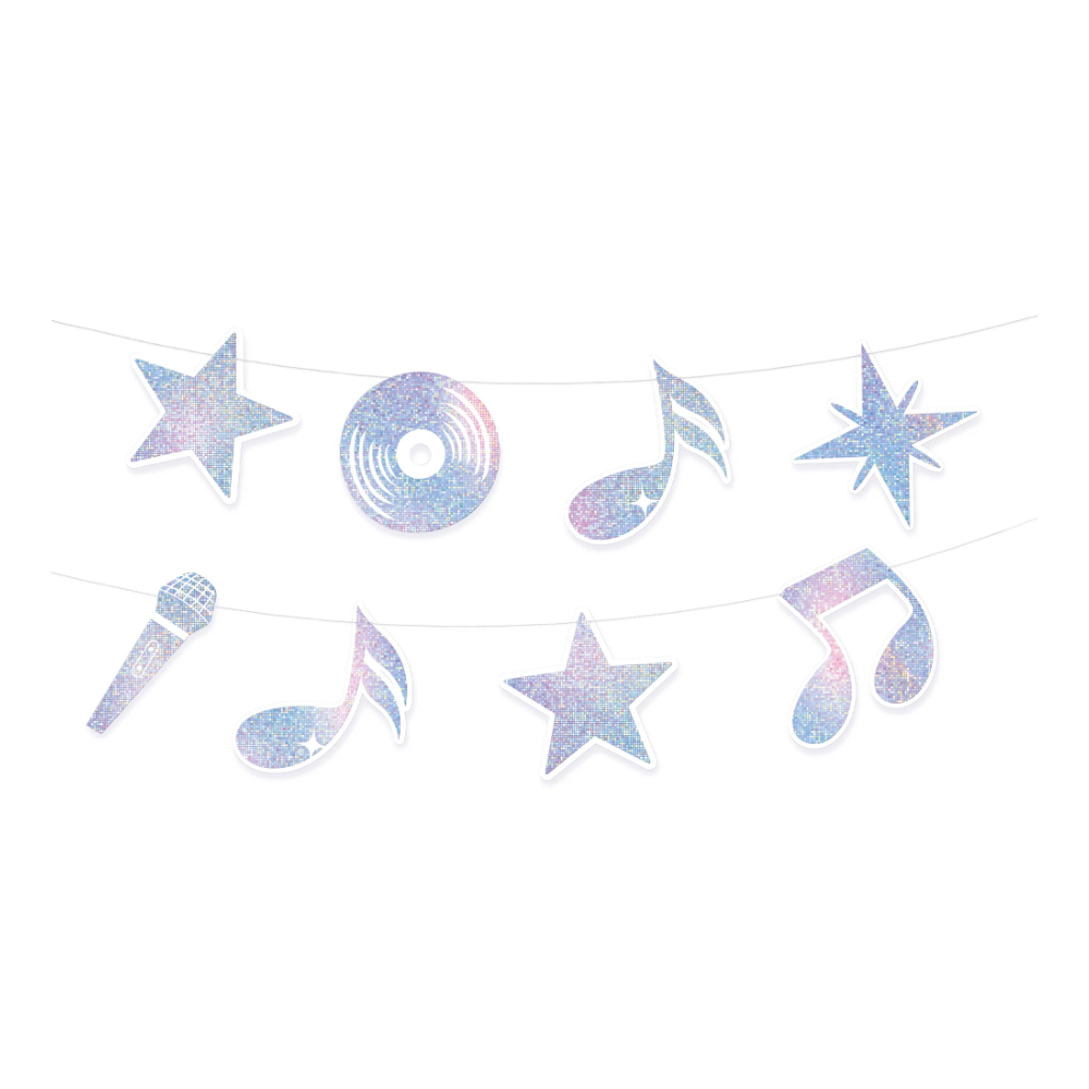 Guirlande argentée "musique" - 110 cm