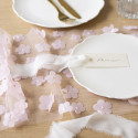 Chemin de table Fleurs - rose clair