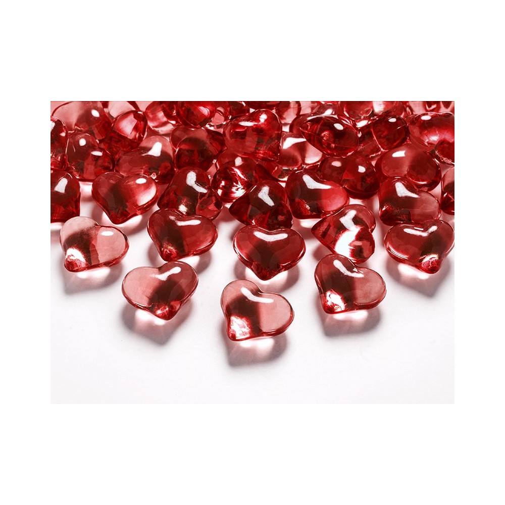 30 Coeurs en cristal - rouge
