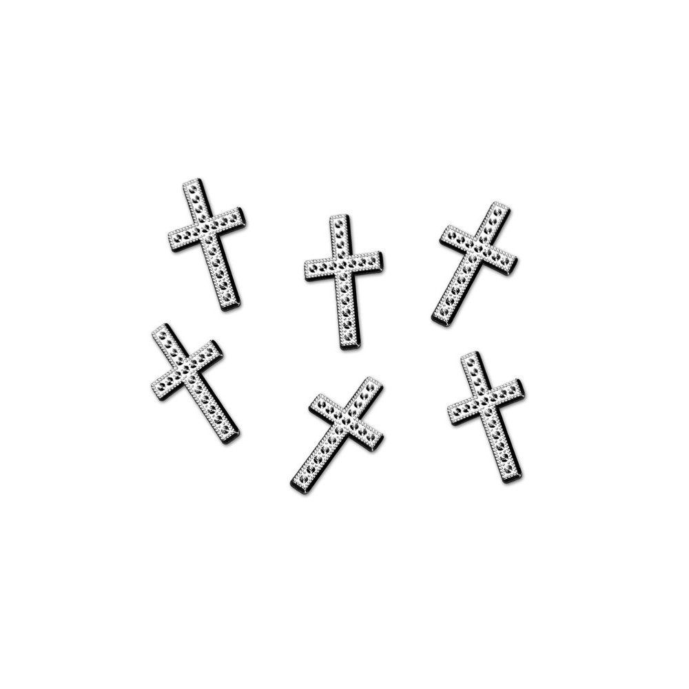 25 Embellissments Croix - argent
