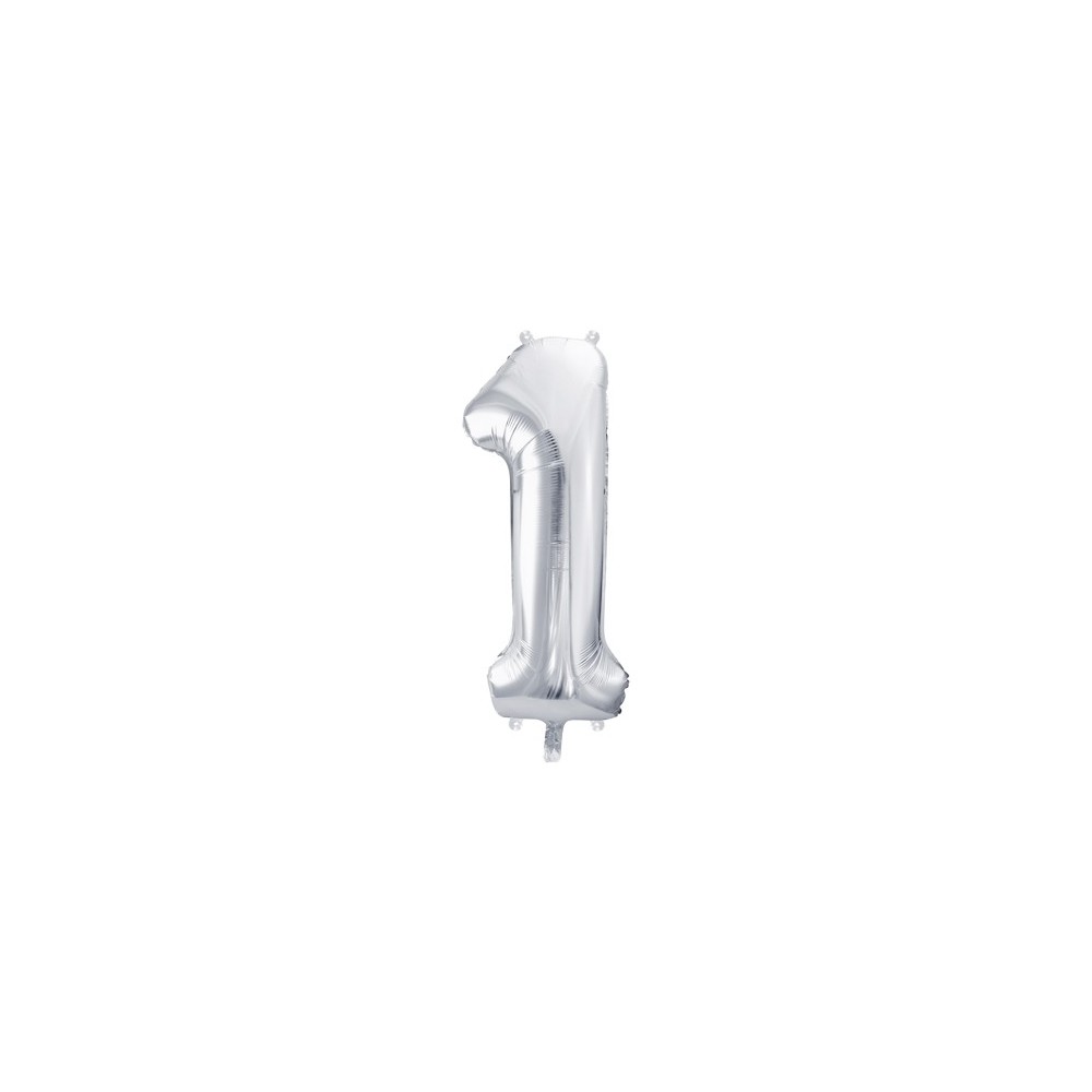 Ballon mylar Chiffre ''1''- 86cm - argent