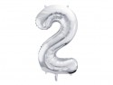 Ballon mylar Chiffre ''2''- 86cm - argent