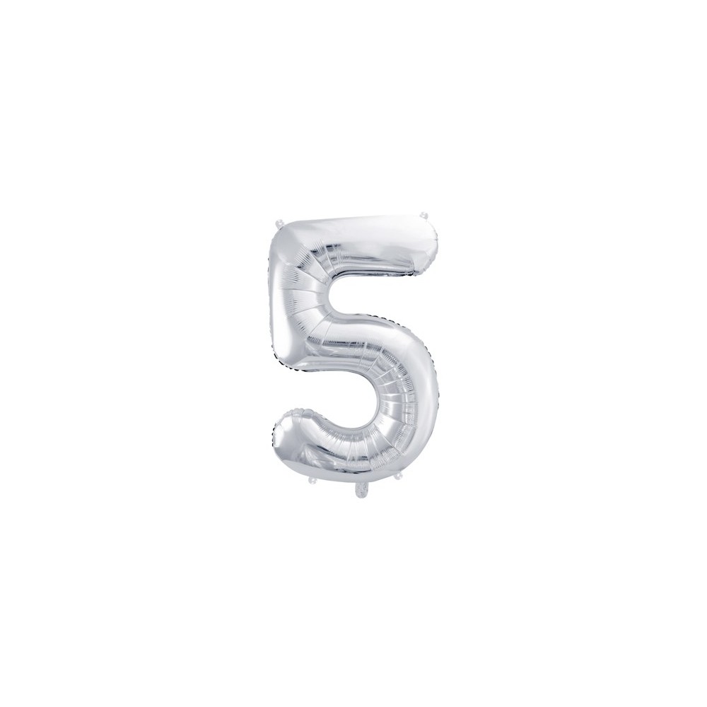 Ballon mylar Chiffre ''5''- 86cm - argent