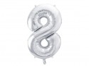 Ballon mylar Chiffre ''8''- 86cm - argent