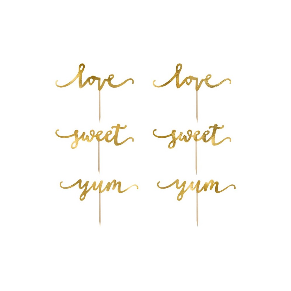 6 Garnitures à muffins Love - or