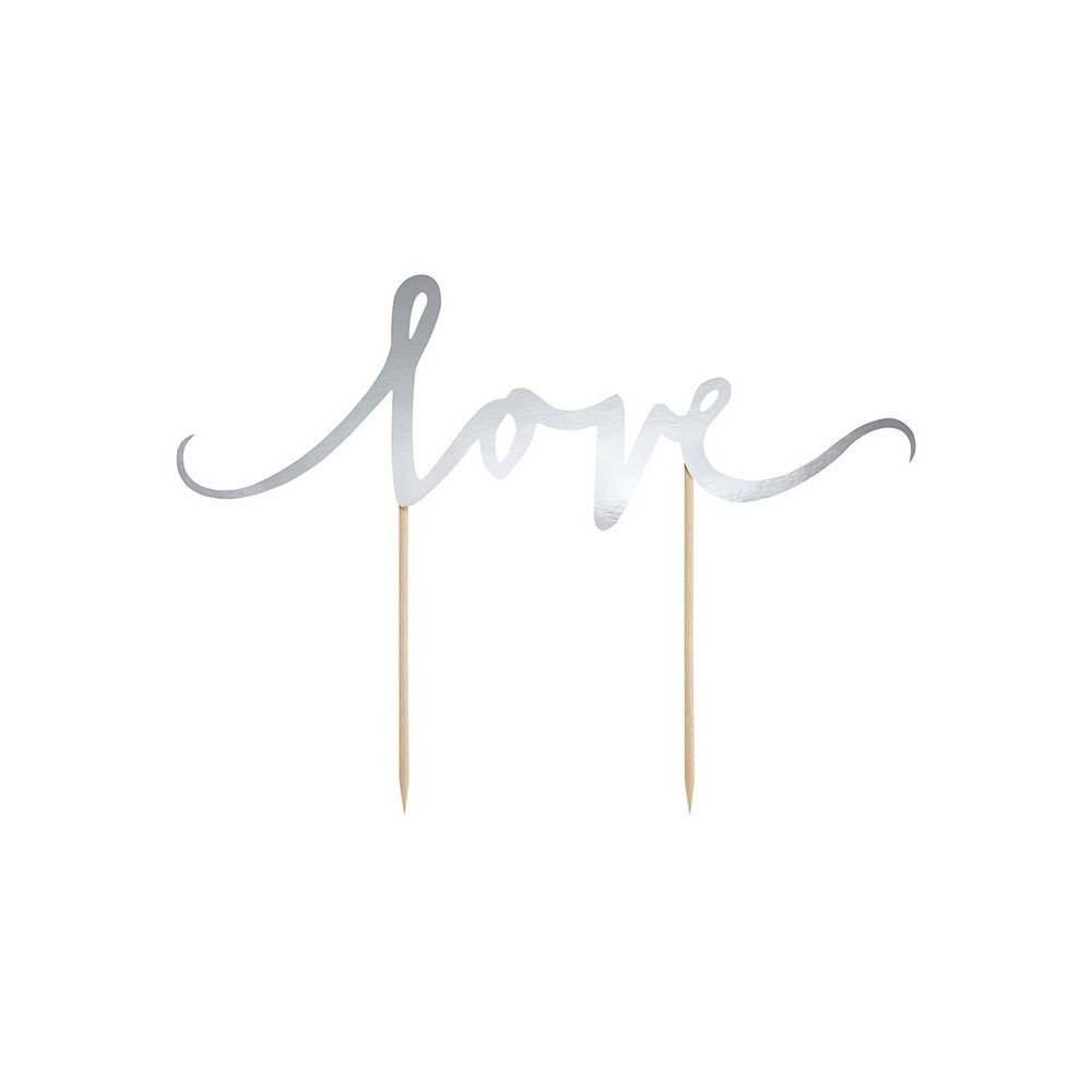 Cake topper de gâteau Lovee - argent
