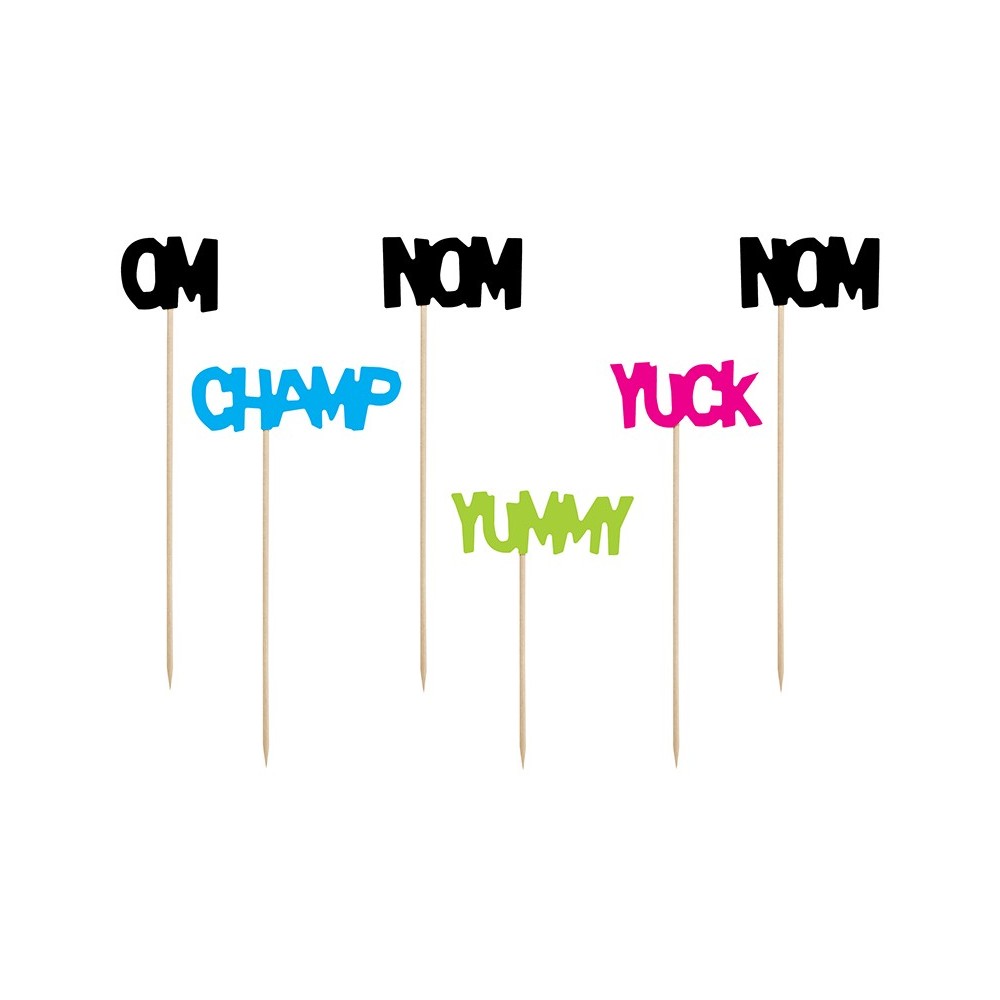 6 Cake toppers Monstres - Bulles de parole