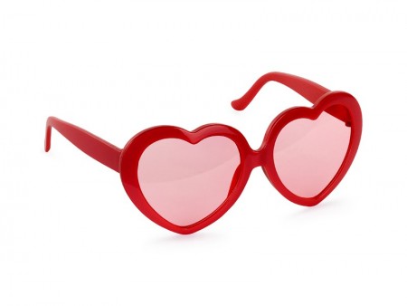 Lunettes coeurs - rouges