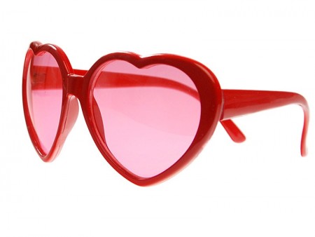 Lunettes coeurs - rouges