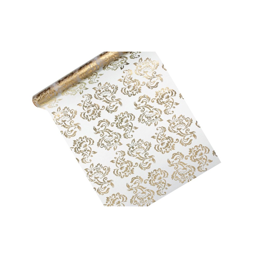 Organza imprimé- blanc+F297:F337- 0,36 x 9m