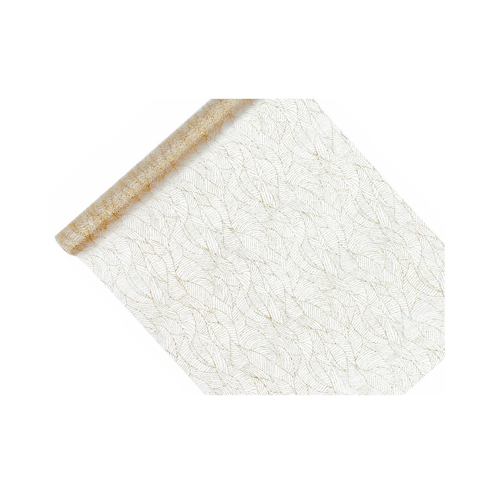 Organza imprimé- blanc - 0,48 x 9m