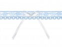 Jarretière en dentelle avec un ruban - bleu ciel