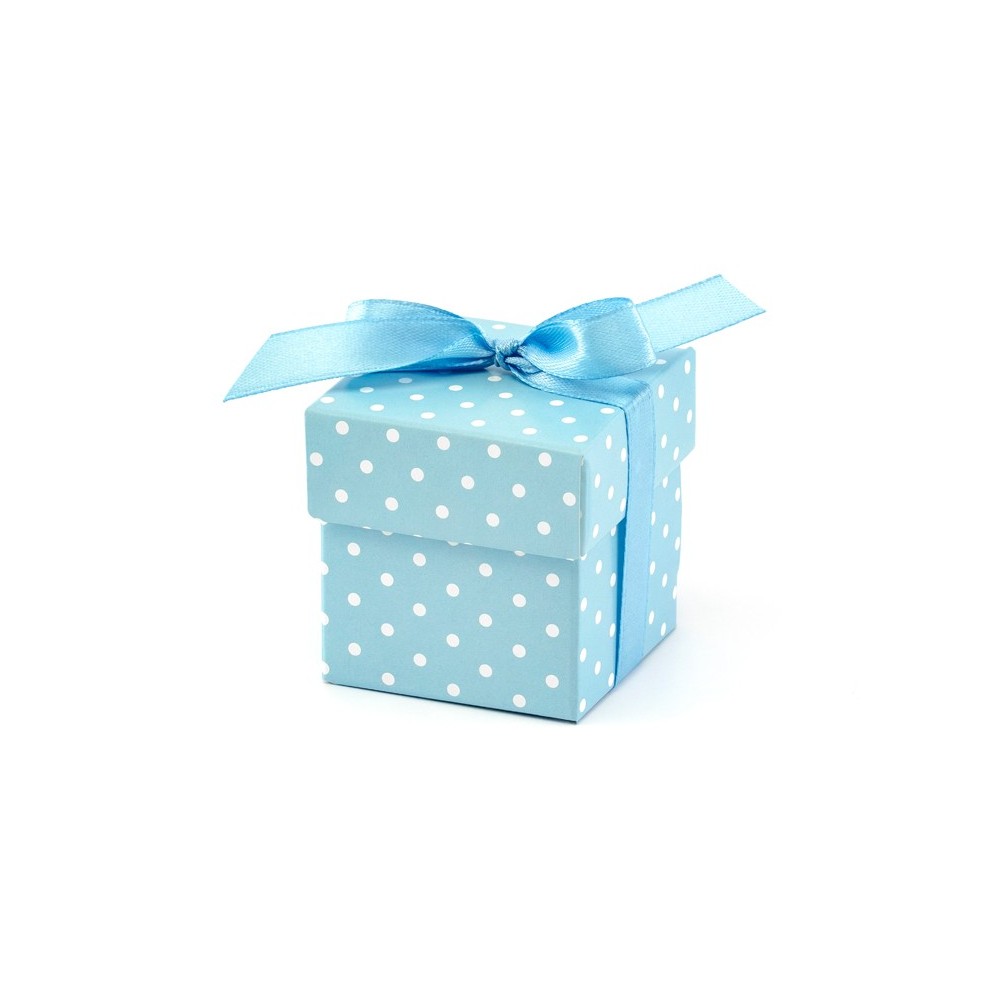 10 Boîtes à pois pour les mariés - bleu