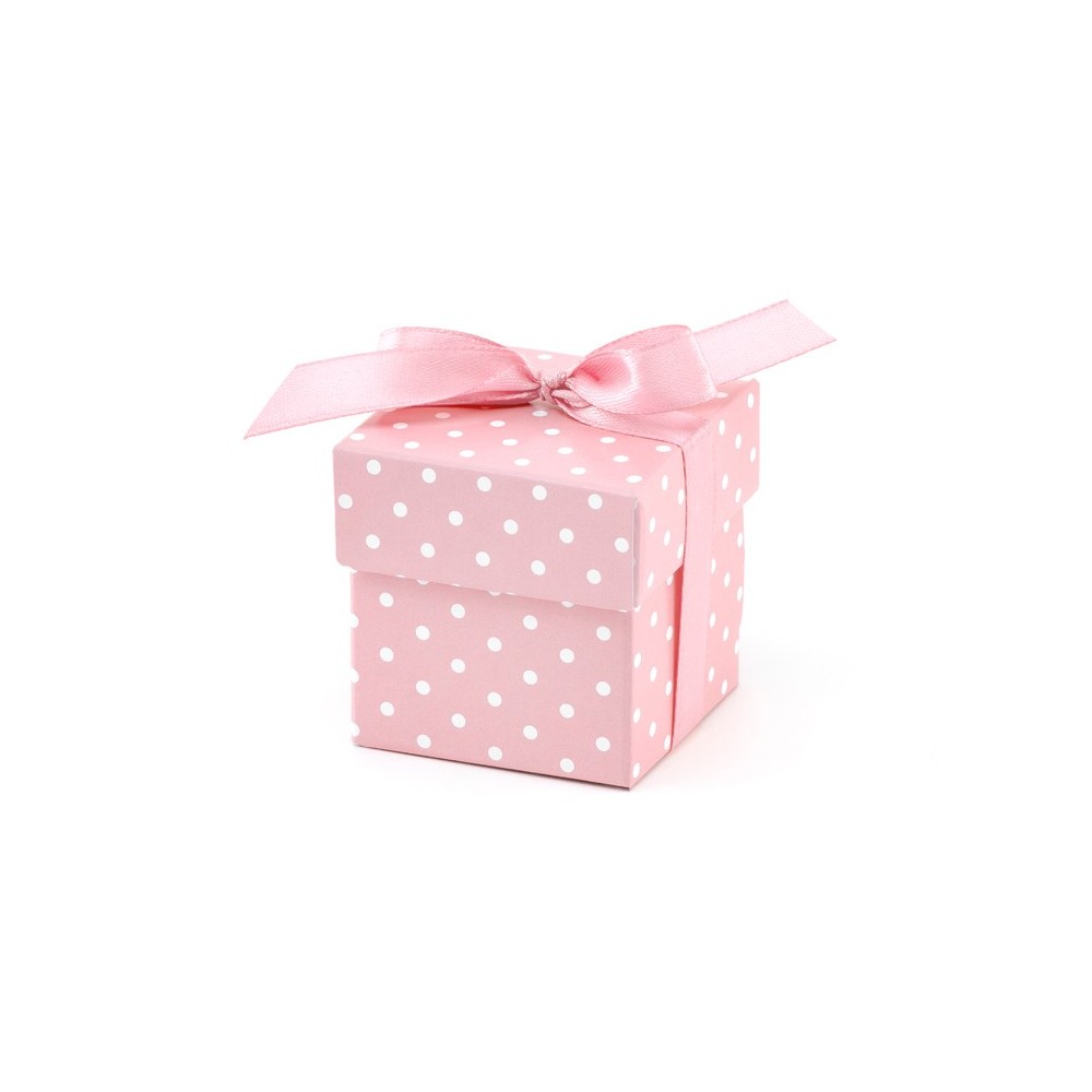 10 Boîtes avec des points - rose