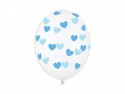 6 Ballons 30 cm - Coeurs - Cristal clair