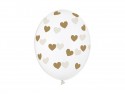 6 Ballons 30 cm - Coeurs - Cristal clair