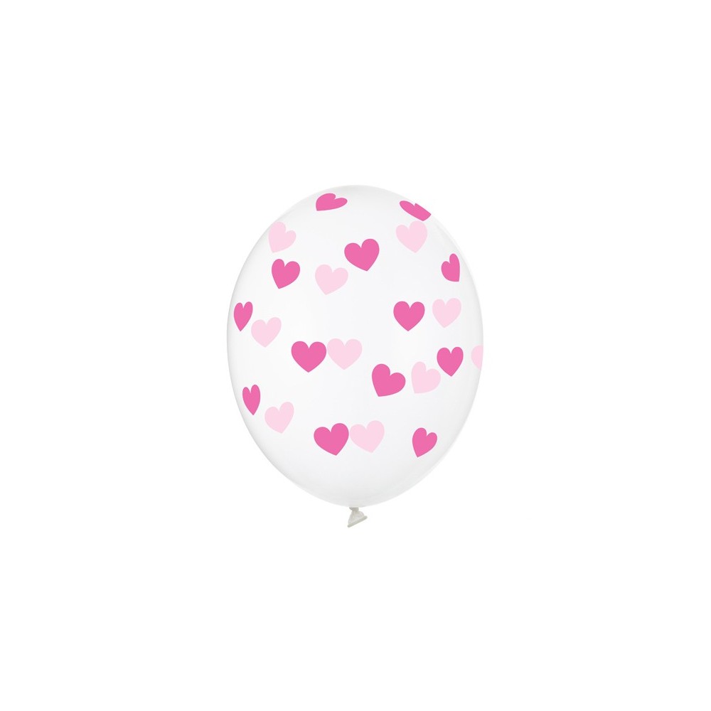 50 Ballons 30 cm - Coeurs - cristal clair
