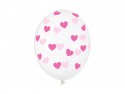 6 Ballons 30 cm - Coeurs - Cristal clair
