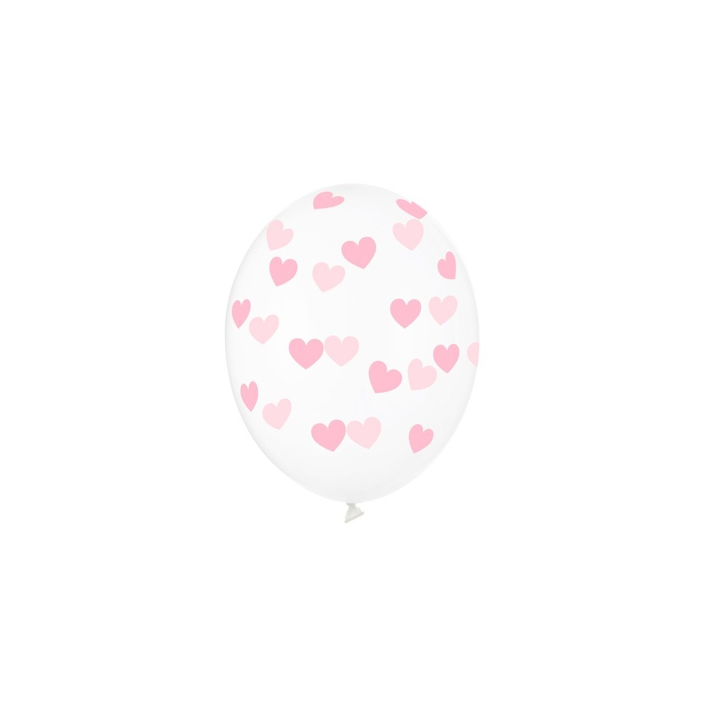 50 Ballons 30 cm - Coeurs - cristal clair