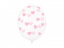 6 Ballons 30 cm - Coeurs - Cristal clair