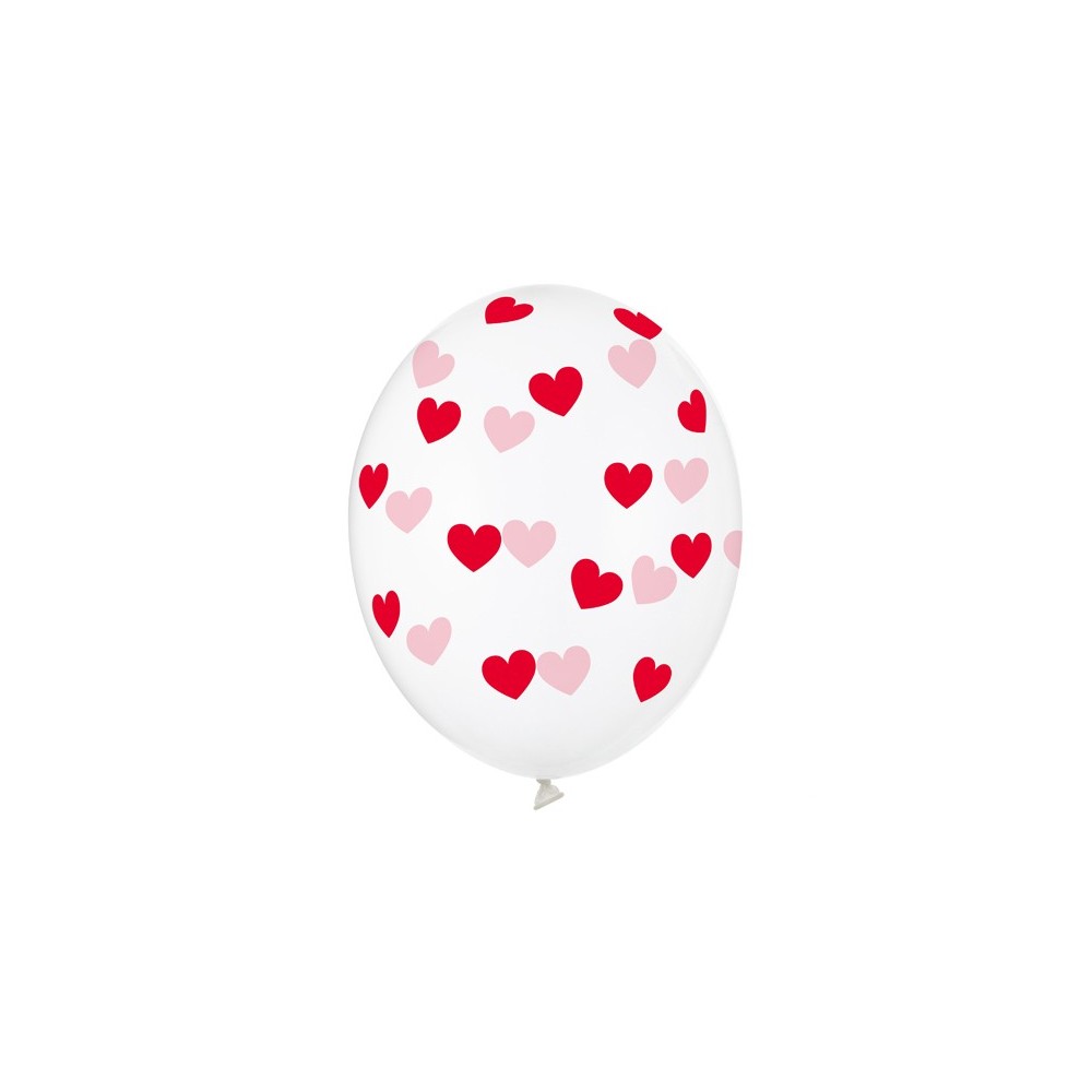 50 Ballons 30 cm - Coeurs - cristal clair