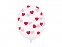 6 Ballons 30 cm - Coeurs - Cristal clair