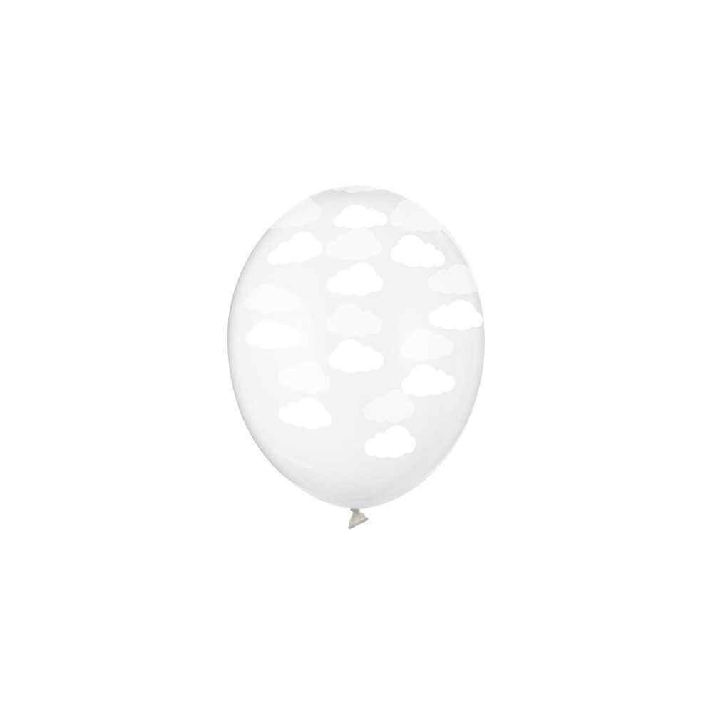6 Ballons 30 cm - Nuages - Cristal clair