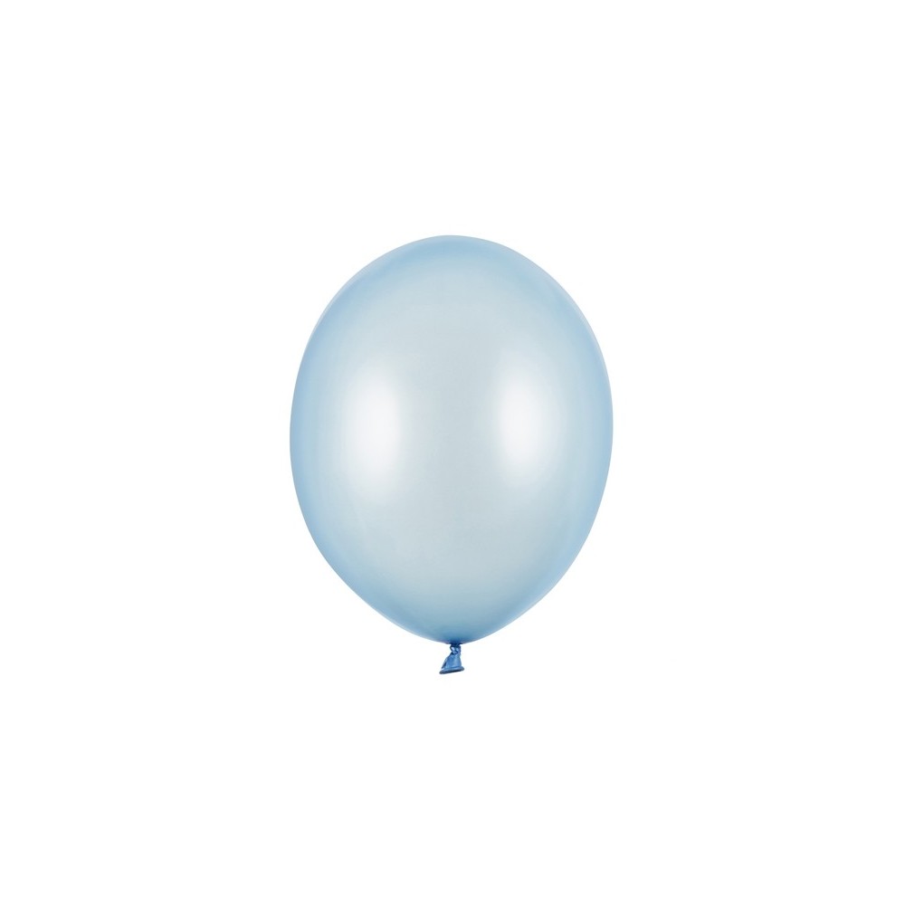 10 Ballons 30 cm - bleu bébé métallique