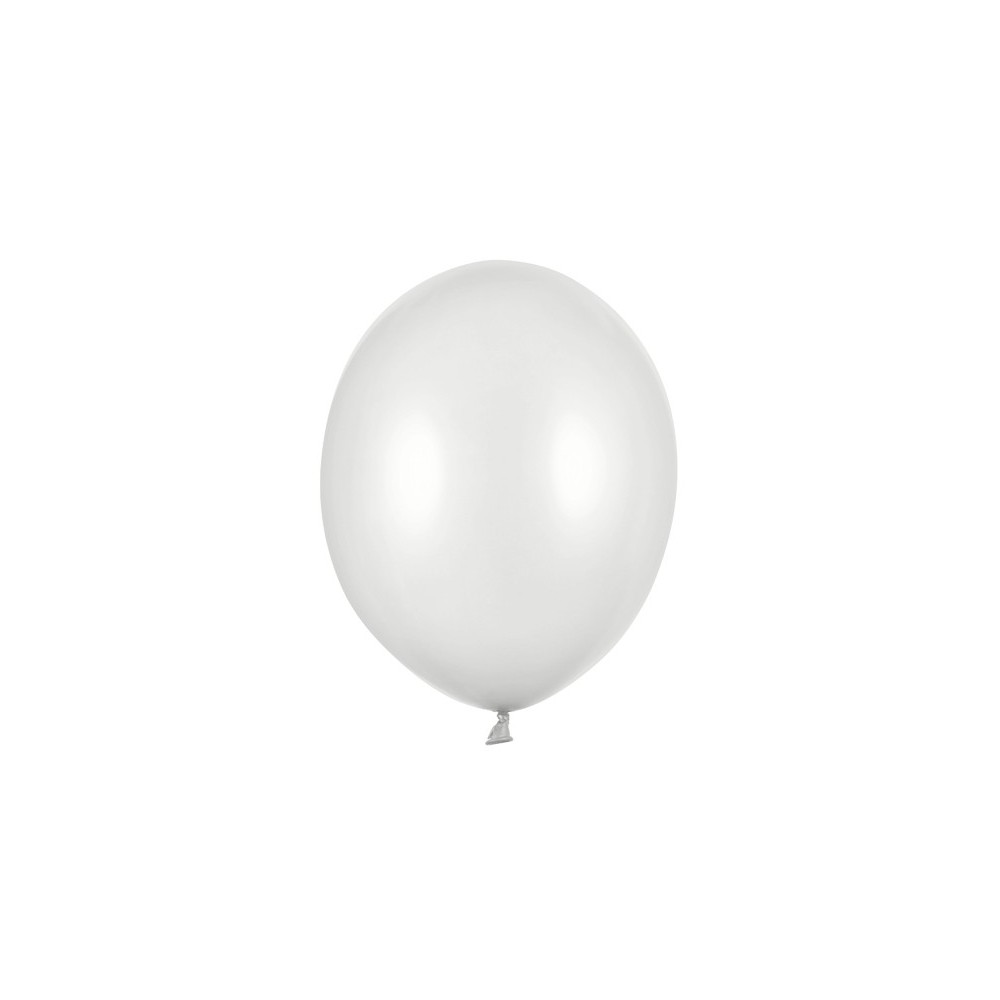 100 Ballons Strong 30 cm - Neige argente métallique
