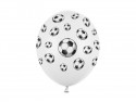 6 Ballons 30 cm - Footballs - Pastel P. Blanc