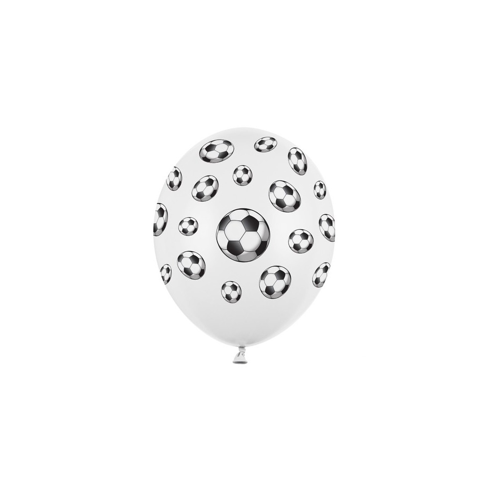 6 Ballons 30 cm - Footballs - Pastel P. Blanc