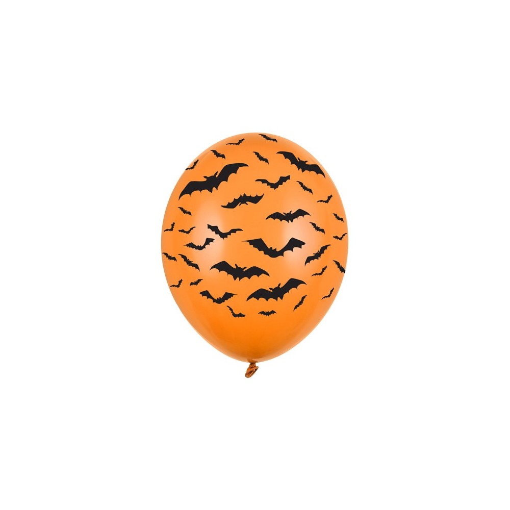 6 Ballons 30 cm - Chauve -souris - Pastel mandarine Orange