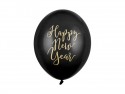 6 Ballons 30 cm - Happy New Year - Noir Pastel