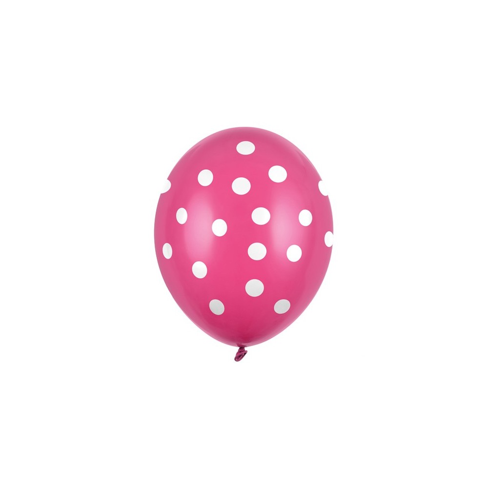 50 Ballons 30 cm - Pois - Rose chaud pastel