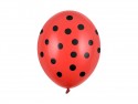 50 Ballons 30 cm - Pois - Rouge coquelicot pastel