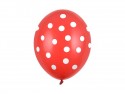 6 Ballons 30 cm - Pois - Rouge coquelicot pastel