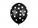 6 Ballons 30 cm - pois - noir pastel
